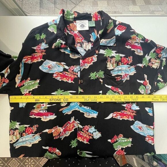 Treasure Island Men's Hawaiian Short Sleeve Button-Down Shirt  Black XL - Picture 7 of 10
